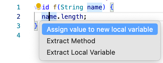 Quick assists for editing